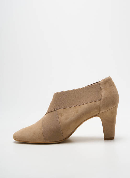 Bottines/boots bout rond talon de 7 à 9cm beige ANDREA DAPHANE femme