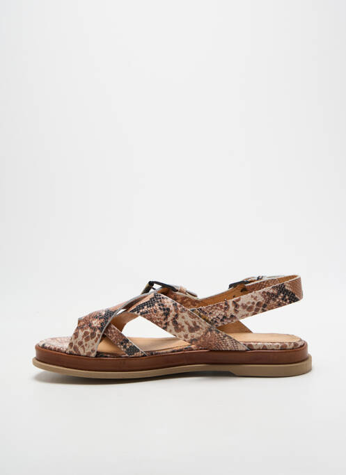 Sandales/nu pieds matière lisse talon plat jusqu'à 3cm beige MINKA DESIGN femme