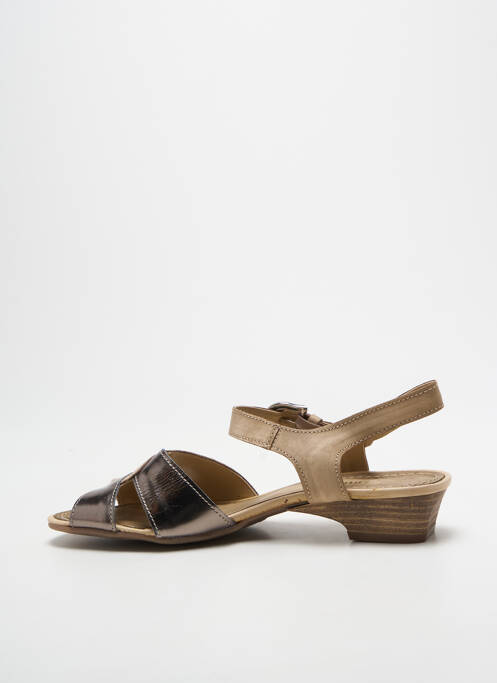 Sandales/nu pieds tissage satiné talon plat jusqu'à 3cm beige SAMOA femme