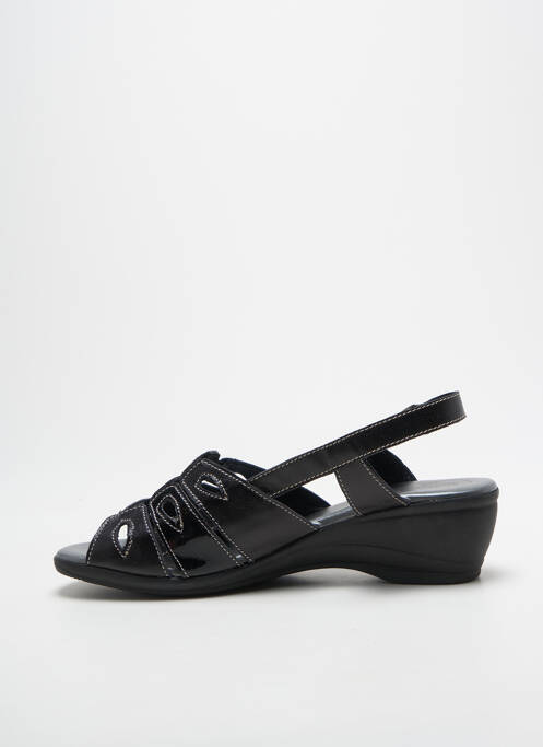 Sandales/nu pieds tissage satiné talon de 4 à 6cm noir SAIMON femme