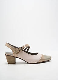 Sandales/nu pieds tissage satiné talon de 7 à 9cm or DORKING femme