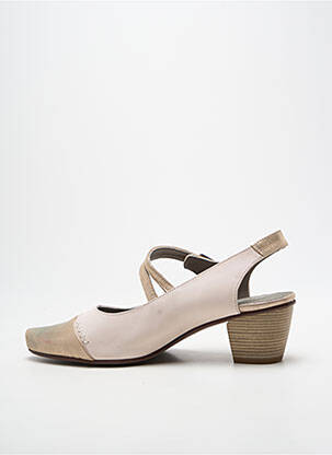 Sandales/nu pieds tissage satiné talon de 7 à 9cm or DORKING femme