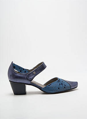 Escarpins cubain talon de 4 à 6cm bleu DORKING femme
