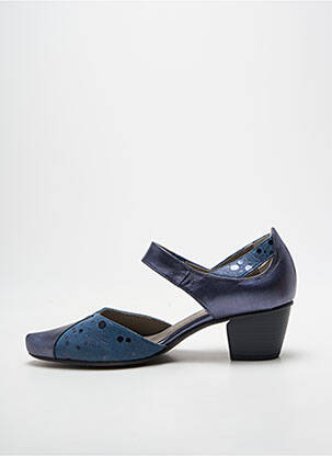 Escarpins tissage satiné talon de 4 à 6cm bleu DORKING femme