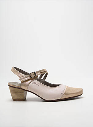 Sandales/nu pieds tissage satiné talon de 4 à 6cm or DORKING femme
