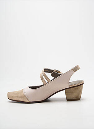 Sandales/nu pieds tissage satiné talon de 4 à 6cm or DORKING femme