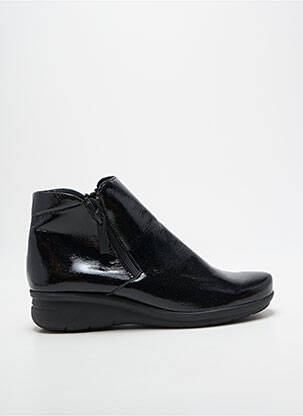 Bottines/boots tissage satiné talon plat jusqu'à 3cm noir HIRICA femme
