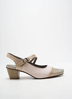 Sandales/nu pieds tissage satiné talon de 7 à 9cm or DORKING femme