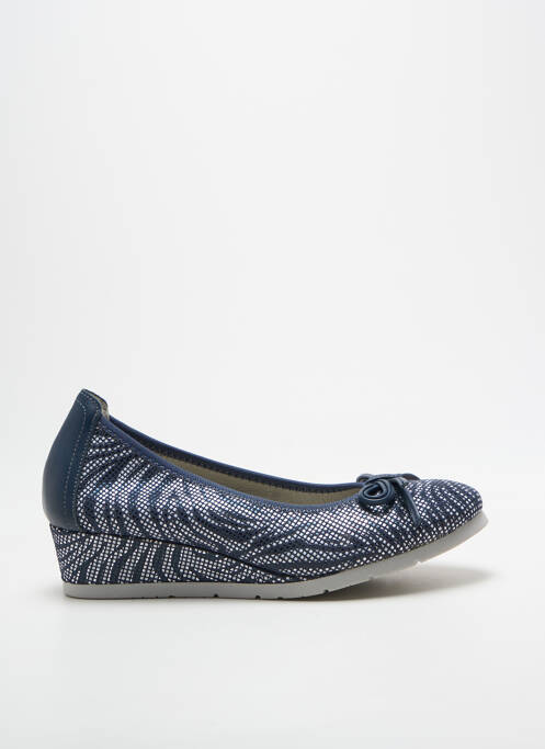 Ballerines impression talon de 4 à 6cm bleu DORKING femme