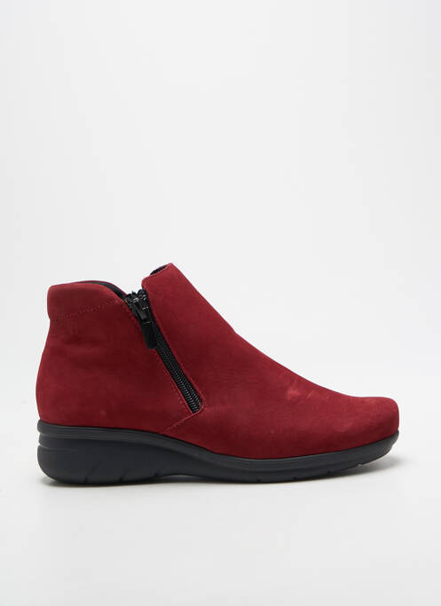 Bottines/boots bout rond talon plat jusqu'à 3cm rouge HIRICA femme