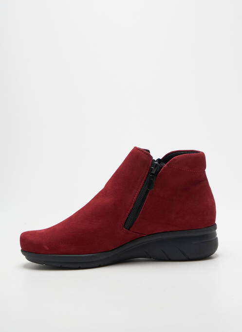 Bottines/boots bout rond talon plat jusqu'à 3cm rouge HIRICA femme