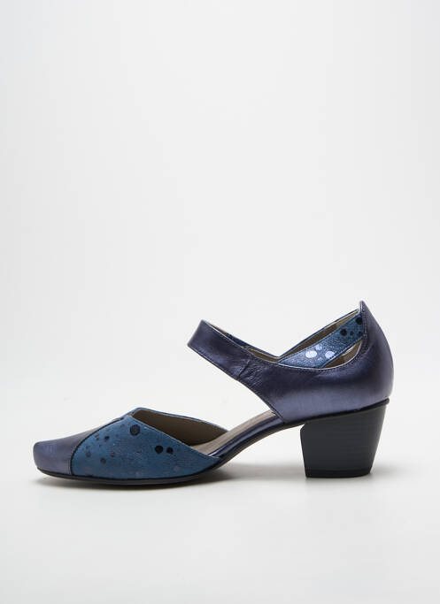 Escarpins tissage satiné talon de 4 à 6cm bleu DORKING femme