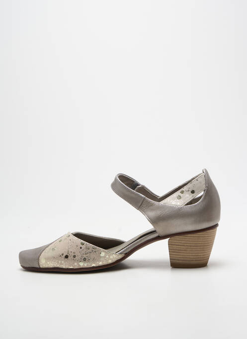 Escarpins tissage satiné talon de 4 à 6cm argent DORKING femme