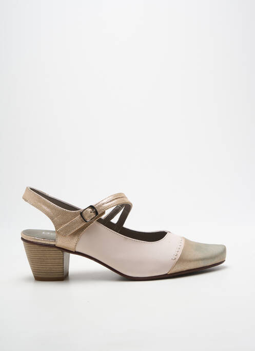 Sandales/nu pieds tissage satiné talon de 7 à 9cm or DORKING femme