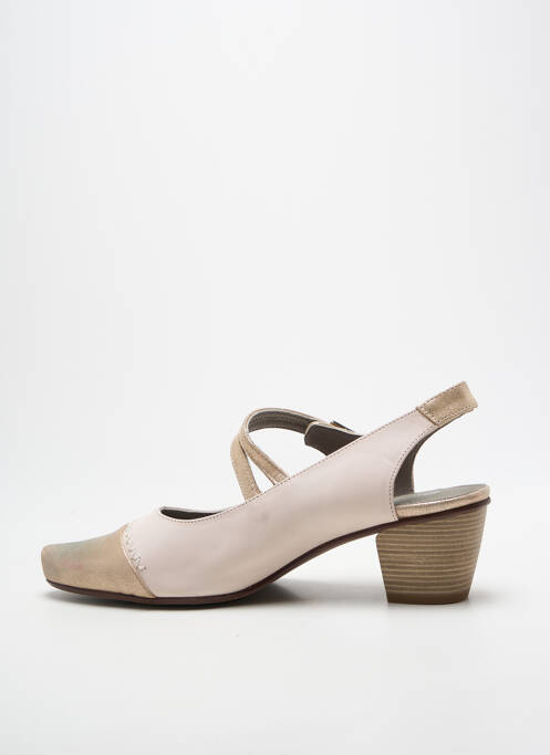 Sandales/nu pieds tissage satiné talon de 7 à 9cm or DORKING femme