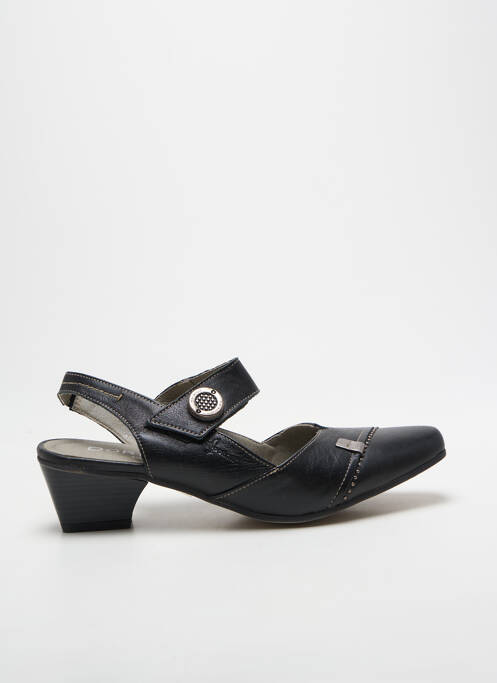 Sandales/nu pieds tissage satiné talon de 4 à 6cm noir DORKING femme