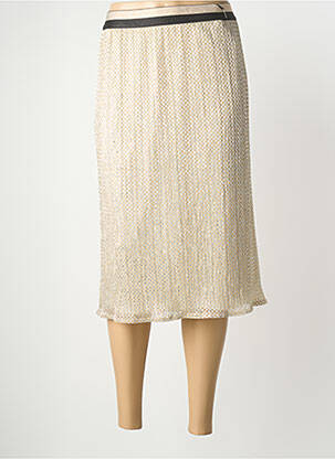 Jupe mi-longue taille élastique or EUGEN KLEIN femme