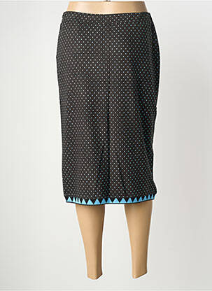 Jupe mi-longue taille élastique noir EUGEN KLEIN femme