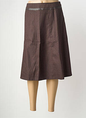 Jupe mi-longue coupe évasée marron WEINBERG femme