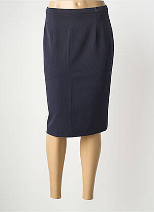 Jupe mi-longue coupe droite bleu PAUPORTÉ femme