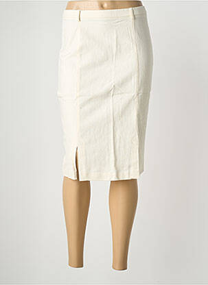Jupe mi-longue coupe droite beige CHRISTIAN MARRY femme