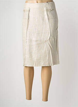 Jupe mi-longue coupe droite beige EUGEN KLEIN femme