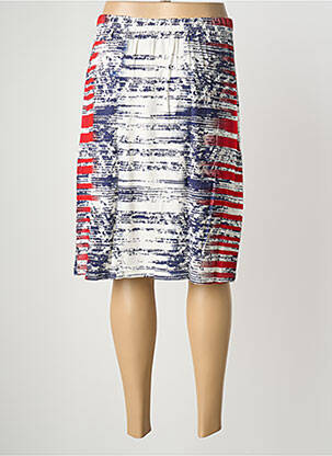 Jupe mi-longue coupe droite bleu SAINT CHARLES femme