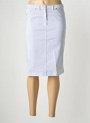 Jupe mi-longue coupe droite bleu CHRISTIAN MARRY femme