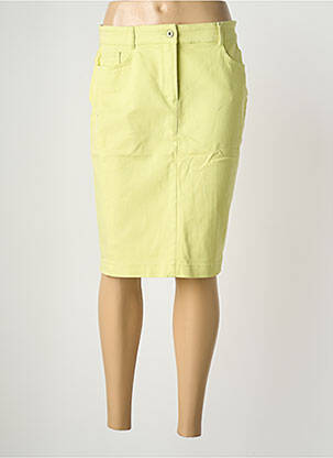Jupe mi-longue coupe droite jaune BIANCA femme