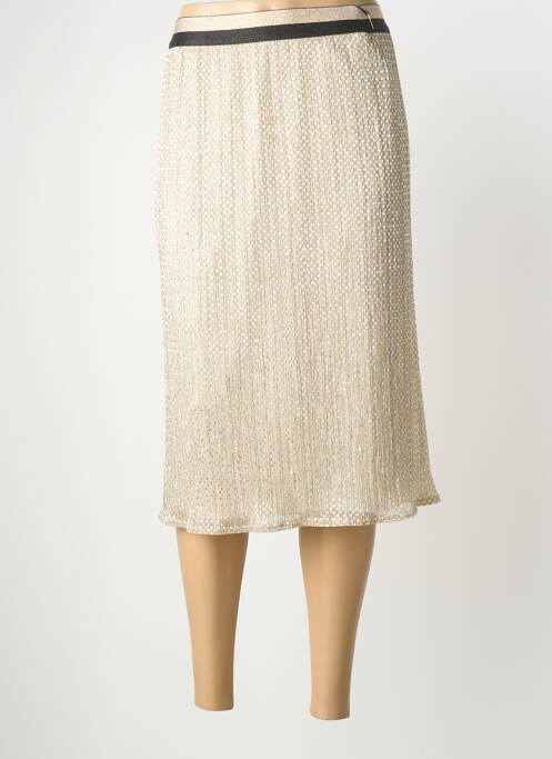 Jupe mi-longue taille élastique or EUGEN KLEIN femme