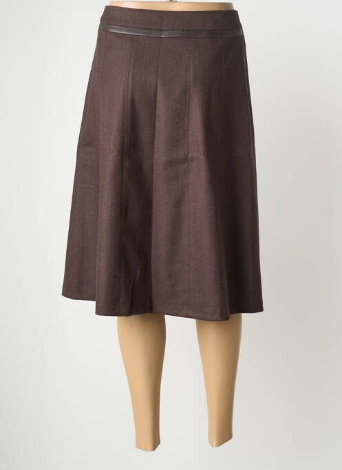 Jupe mi-longue coupe évasée marron WEINBERG femme