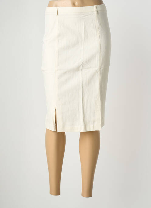 Jupe mi-longue coupe droite beige CHRISTIAN MARRY femme
