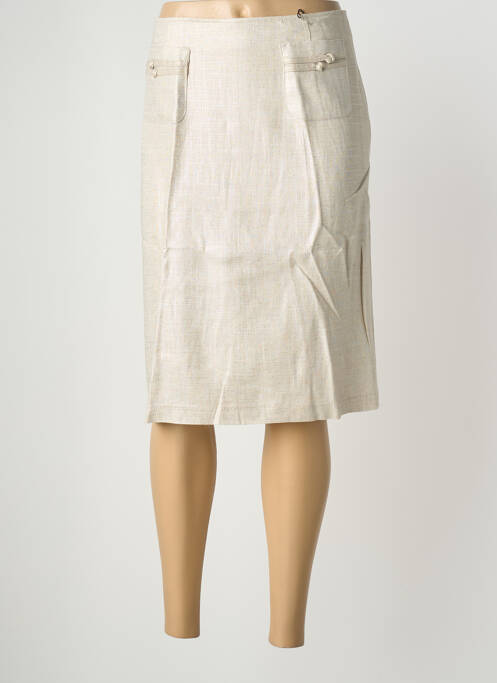Jupe mi-longue coupe droite beige EUGEN KLEIN femme