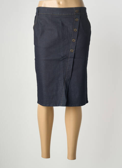 Jupe mi-longue coupe droite bleu MAE MAHE femme
