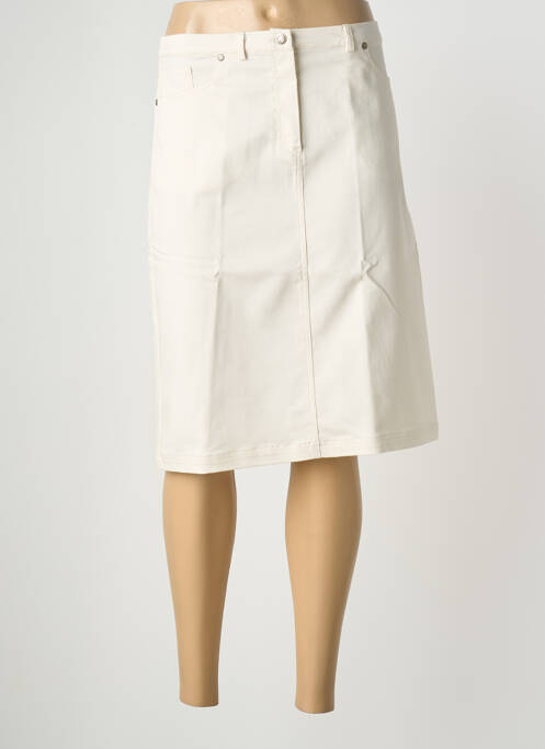 Jupe mi-longue coupe droite beige CHRISTIAN MARRY femme
