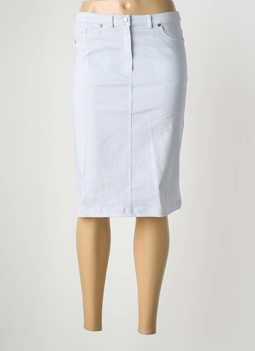 Jupe mi-longue coupe droite bleu CHRISTIAN MARRY femme