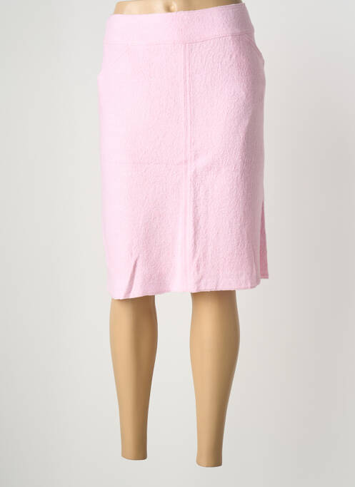 Jupe mi-longue coupe droite rose EUGEN KLEIN femme