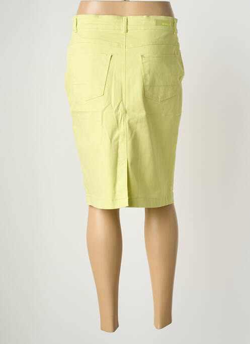 Jupe mi-longue coupe droite jaune BIANCA femme