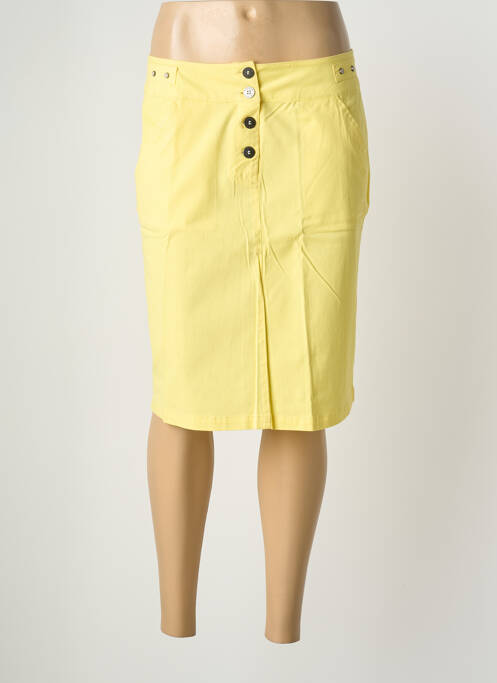 Jupe mi-longue coupe droite jaune THALASSA femme