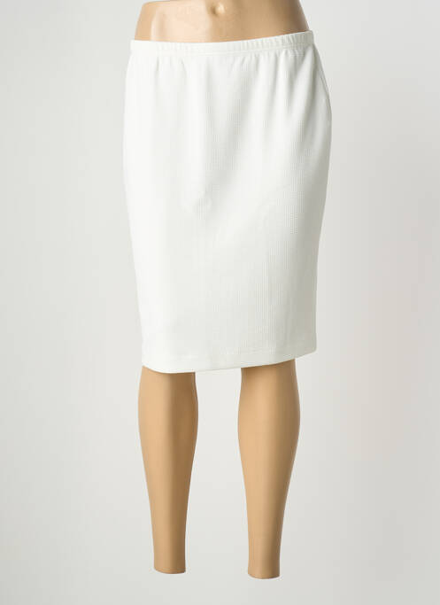 Jupe mi-longue coupe droite blanc TELMAIL femme