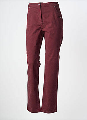 Pantalon slim tissage popeline taille normale rouge THALASSA femme