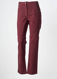 Pantalon slim tissage popeline taille normale rouge THALASSA femme