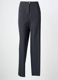 Pantalon droit tissage crêpe taille normale noir KARTING femme