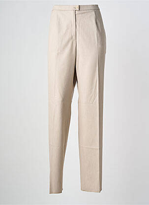 Pantalon droit fermeture zippée sous rabat boutonné taille normale beige KARTING femme