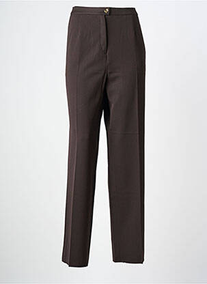 Pantalon droit tissage crêpe taille normale marron KARTING femme