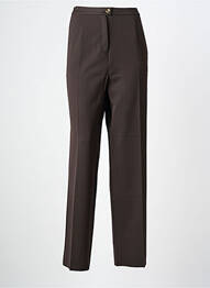 Pantalon droit tissage crêpe taille normale marron KARTING femme