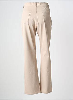Pantalon slim taille élastique taille haute beige KARITRAA femme