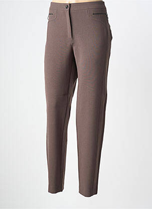 Pantalon slim stretch taille normale marron DIVAS femme