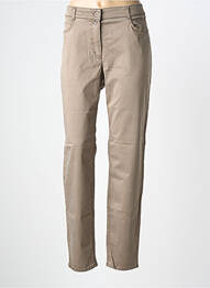 Pantalon slim tissage popeline taille normale vert BIANCA femme