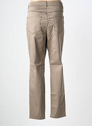 Pantalon slim tissage popeline taille normale vert BIANCA femme